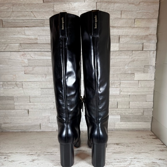 Kate Spade Colby Tall Leather High-Heel Boots Black Size 9.5B NEW - Picture 8 of 16
